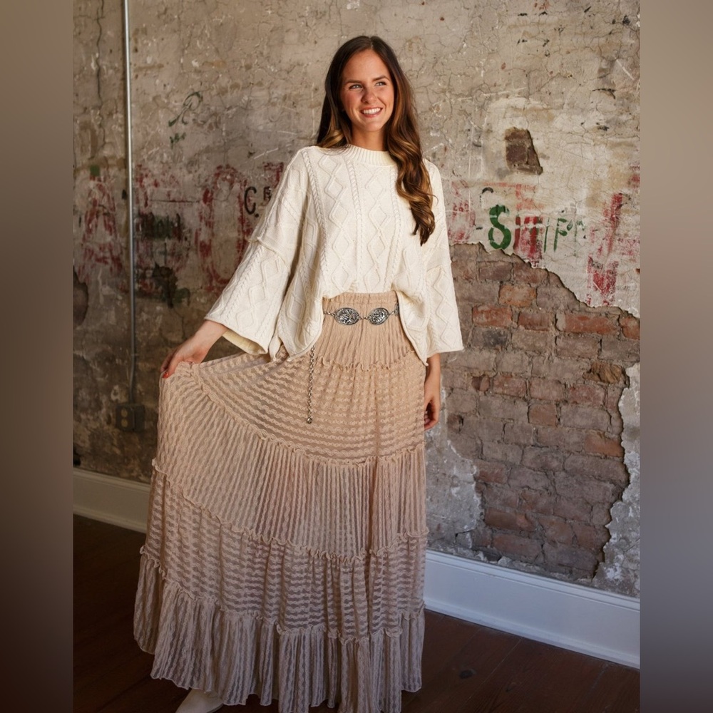 Chic Tan Maxi Skirt